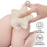 Éponge exfoliante naturelle en loofah écologique pour enfants, exfoliation douce, éponge de bain en forme d'étoile de dessin animé