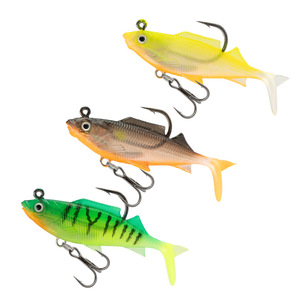 Confezione da 3 esche morbide galleggianti a coda a T con amo triplo per la pesca di persici e lucci in fiume e lago - Vendita all'ingrosso - Product Image 2