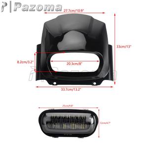 Faro delantero para motocicleta, con luces LED blancas integradas y capó delantero para Harley M8 Softail <span class=keywords><strong>Fat</strong></span> <span class=keywords><strong>Bob</strong></span> <span class=keywords><strong>FXFB</strong></span> 2018-Up 2019 2020 2021 - Product Image 2