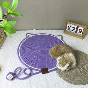 Almohadilla para rascar gatos tejida con cuerda de algodón, Bola de juguete, alfombrilla integrada para dormir para gatos, alfombrilla lavable resistente a los arañazos para mascotas - Product Image 3
