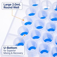 Consommables de laboratoire 2.0 ml 96 puits ronds pour puits profonds avec fond en forme de U PCR Sealing Fillm