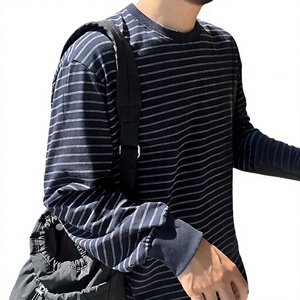 Camiseta de Punto de Manga Larga para Hombre, Cuello Redondo, Corte Regular Informal - Product Image 1