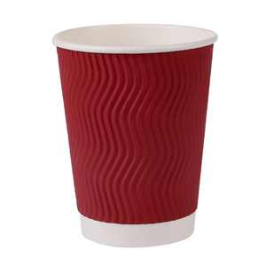 Gobelet en papier double paroi jetable P&M, qualité alimentaire, étanche, 12 oz, avec logo personnalisé, impression professionnelle, emballage pour café, vin - Product Image 1