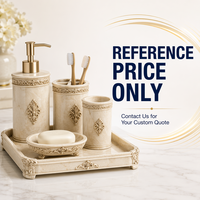 Ensemble de 5 porte-brosse à dents et distributeur de savon en résine pour salle de bain stylée Look moderne personnalisé