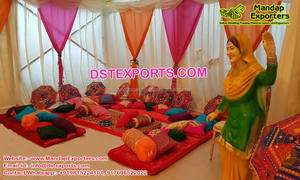 Exclusive Punjabi <b>Mehndi</b> Stage <b>Decoration</b> Props Traditional Punjabi Sangeet Stage Props Wedding <b>Mehndi</b> Setup With Punjabi Statue - Product Image 4
