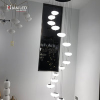 Lustre d'escalier moderne minimaliste à LED avec télécommande, anti-éblouissement, protection des yeux, luminaire suspendu pour salon et restaurant
