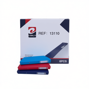 MNJ File Folder 4-Hole A4 Size Blue Red Navy 6Pcs Pack Office Stationery - Product Image 1