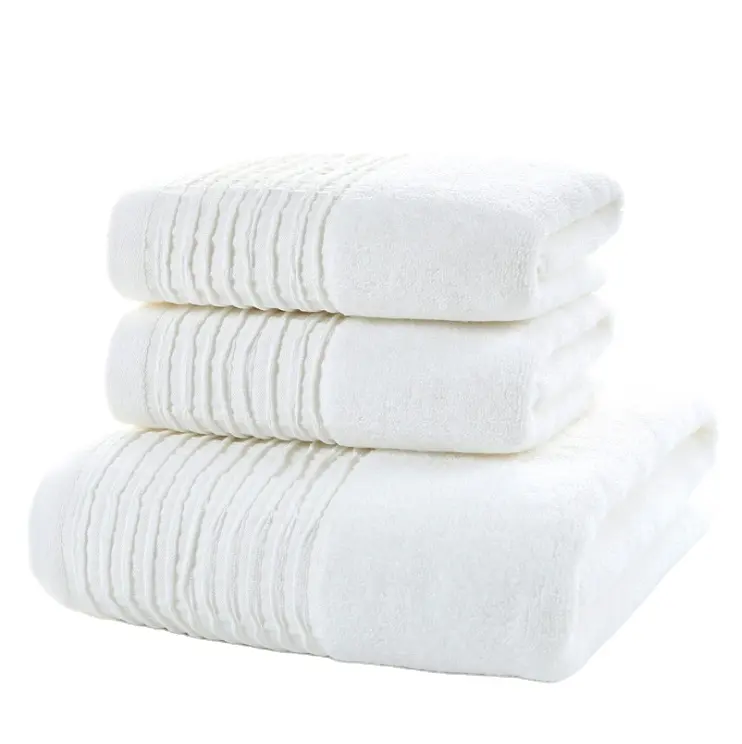 Calda della fabbrica Bianco Asciugamani 100% Cotone Albergo Asciugamano Rotolo di Tessuto di Cotone Lavorato A Maglia Supima Lungo Fiocco di Cotone Asciugamano Pari A Zero Torsione