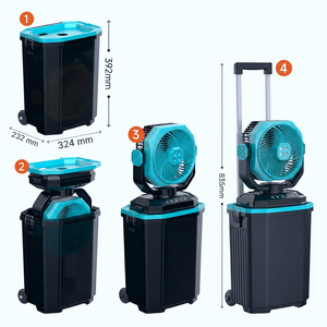Ventilateur <span class=keywords><strong>de</strong></span> camping portable avec batterie 30000mAh, humidificateur à brumisation 15000ml, 4 vitesses, oscillation automatique à 120 degrés, télécommande, lumière - Product Image 3