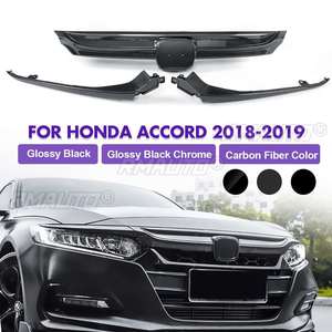 Grilles de calandre avant de voiture en fibre de carbone, garniture de protection ABS pour Honda Accord berline 4 portes 2018-2019 tous modèles - Product Image 1