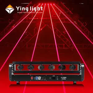 6 Ogen 300Mw Rood Bewegende Kop Laserlicht Dmx Dj Nachtclub Bar Bewegende Kop Laserlichten