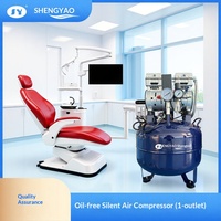 Compresseur d'air mobile silencieux sans huile 600W 32L 220V pour fauteuil dentaire individuel et laboratoire, sans refroidissement, garantie 1 an