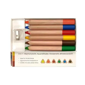 थोक पानी में घुलनशील मार्कर 1 में 4 जंबो लीड रंग पेंसिल सेट 5 इंच 6 pcs बड़ा पानी के रंग का पेंट पेंसिल बच्चों के लिए