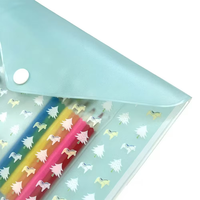Pochette pour documents A5 semi-transparente en PP, étanche, avec fermeture à pression, boutons imprimés et pochette porte-documents, conçue sur mesure