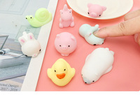 Vente en gros Mini Mochi à la mode à montée lente Jouets spongieux animaux Soulagement du stress Fidget Jouets à presser pour enfants