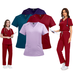 Conjuntos <span class=keywords><strong>de</strong></span> Uniformes Médicos Viaoli Unisex Antiarrugas y <span class=keywords><strong>de</strong></span> Fácil Cuidado, Elásticos y Suaves, para Uso Hospitalario y <span class=keywords><strong>de</strong></span> Enfermería, Manga Corta - Product Image 1