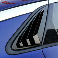 Une paire ABS accessoires de style de voiture fibre de carbone fenêtre arrière persienne évent Scoop couverture garniture stores triangulaire pour KIA K5 2021-2023