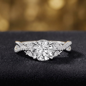 IGI Certified Round Lab Grown Diamond Twist <b>Split</b> Shank Designer <b>Ring</b> 10K 14K 18K Gold 925 935 Silver Fine Jewelry - Product Image 1