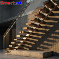 Nouvelle Escalier Moderne de Luxe Intérieur à Monopoteau avec Rampe en Verre, Conception Intelligente, Fournisseur Chinois