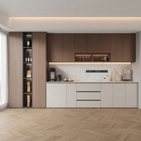 Cuisine contemporaine Vermonhouzz à aménagement ouvert, armoires en chêne blanc mat, îlot à compartiments ouverts, armoires de cuisine sur mesure