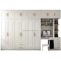 Armoire de chambre à coucher moderne en bois écologique avec porte battante, gain de place, pour villa et hôtel