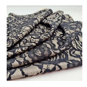 Eco-friendly Plain <strong>Cord</strong> Dry Lace Fabric for <strong>Women</strong> Dress Sew <strong>Black</strong> Nude Custom Lace Bonded Fabric Corded Bonding Lace Fabric - Product Image 1