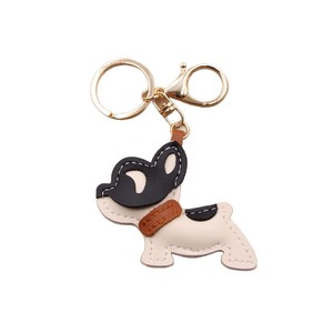 <span class=keywords><strong>Porte</strong></span>-<span class=keywords><strong>clés</strong></span> multi-couches en cuir PU, design mode, bouledogue français avec clochette, <span class=keywords><strong>porte</strong></span>-<span class=keywords><strong>clés</strong></span> animal mignon, cadeau Kawaii pour femme, pendentif chiot - Product Image 5