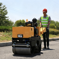 Mini-compacteur routier vibrant à double tambour, hydraulique, autoporté, pour la réparation des trottoirs et des chemins