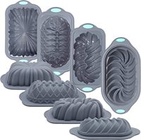 Silikon-Kastenkuchenform Silikon-Kuchenformen-Set Geriffelte Silikon-Brotbackform mit Wiederverwendbaren Backfächern Backform für Brownie Brot Muffins