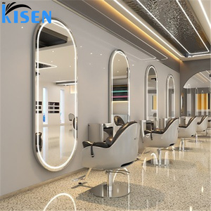 KISEN Stainless Steel Salon Display Cabinet Dressing <b>Table</b> And Storage Shelves Beauty With LED Light Makeup For Barber Shop Use - Product Image 6