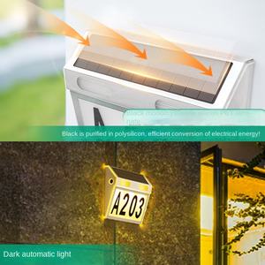 Lampe de numéro de porte solaire murale étanche IP65 DC, panneau d'adresse LED pour la maison, le jardin, le bureau - Product Image 6