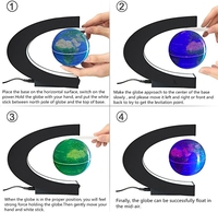 Fourniture de Globe magnétique à lévitation LED rotatif lampe magnétique multicolore flottante bureau maison bureau décoration carte du monde Globe