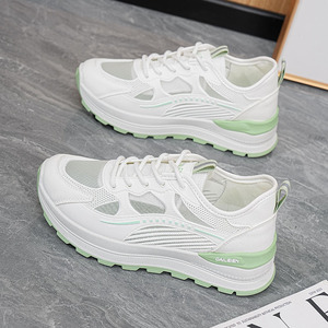 Chaussures de skate tendance unisexes pour filles, logo personnalisé blanc et vert, style décontracté, confortables, légères, <span class=keywords><strong>baskets</strong></span> de rue - Product Image 2