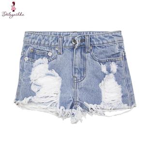 Stilnyashka-pantalones cortos de <span class=keywords><strong>vaquero</strong></span> para niños y niñas, ropa de verano, moda, venta al por mayor, 2006-2 - Product Image 6