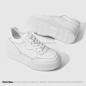 Nouveau cuir véritable femmes chaussures ascenseur unisex 36-46 plus taille conception de mode classique nu couleur hauteur augm - Product Image 3