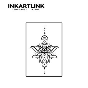 Autocollant de <span class=keywords><strong>tatouage</strong></span> Mandala Lotus personnalisé, Géométrie Sacrée, Lune Zen, Herbal, Semi-permanent 15 jours, Art corporel pour main et poignet, Vente en gros - Product Image 4