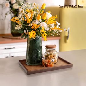 Plateau de service en bois massif naturel, plateau rectangulaire en bois multifonctionnel pour le <span class=keywords><strong>petit</strong></span>-déjeuner, le café, les aliments, les boissons, la décoration de la maison et l'utilisation hôtelière - Product Image 5