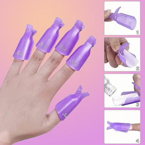 Clip en silicone pour dissolvant de vernis à ongles, avec couvercle en feuille d'aluminium, pour trempage et retrait de gel en salon de manucure, outil à ongles réutilisable - Product Image 2