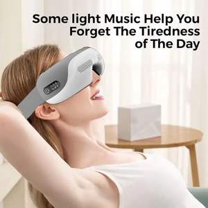 Masajeador de terapia ocular con compresión de aire, vibración, masajeador de ojos recargable inalámbrico de música de diente azul - Product Image 3