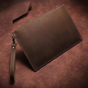 6 couleurs peau de vache 12 "sac pour ordinateur portable avec dragonne étui pour tablette en cuir véritable avec fermeture éclair fichier Document <span class=keywords><strong>Notebook</strong></span> organisateur mallette - Product Image 5