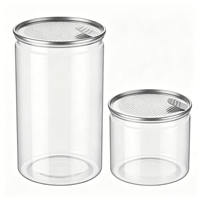 Pot d'emballage transparent en PET avec couvercle facile à décoller, qualité alimentaire, pour aliments secs, bonbons, café