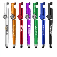 Stylo publicitaire personnalisé avec LOGO, support de téléphone portable à code QR, écran tactile, non effaçable, en plastique noir 0,5 mm, stylo à encre liquide, vente en gros