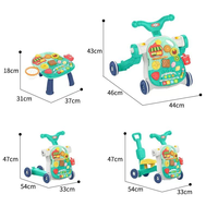 Marche-bébé 4 en 1, jouets pour bébés et tout-petits, marche-bébé multifonction, chariot de marche, poussette, table d'apprentissage musicale, jouet pour apprendre à marcher