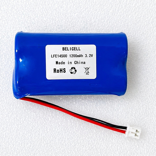 BELICELL Cylindrical LiFePO4 14500 Battery 3.2V 1200mAh Solid State 2000 Cycles for Energy Storage