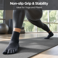 Chaussettes professionnelles à cinq doigts pour hommes et femmes - Chaussettes anti-ampoules à doigts séparés pour la course et la randonnée