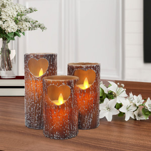 Juego <span class=keywords><strong>de</strong></span> 3 Velas <span class=keywords><strong>de</strong></span> plástico con llama móvil para el hogar, Set <span class=keywords><strong>de</strong></span> 3 luces LED para decoración <span class=keywords><strong>de</strong></span> fiestas, bodas y exteriores, 2022 - Product Image 3