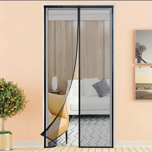 High Density DIY Full Frame Magnetic Mosquito Net Door/ Easy Install Adhesive Magnetic Fly Mesh Soft Screen Door Curtain