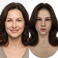 Masque de cosplay professionnel pour femme avec caractéristiques faciales hyper réalistes, masque de célébrité, masque en silicone réaliste