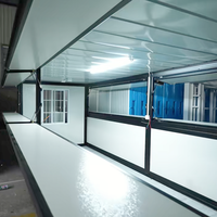 Casa Contenedor Plegable Portátil Directo de Fábrica, Construcción de Acero Ligero, Diseño Moderno, Resistente al Viento, Edificio de Oficinas, Uso Comercial