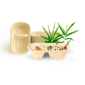 RUIBAMBOO Lunch Box Portapranzo Customizable Greaseproof Microwavable Eco Friendly Bamboo Food Containers Biodegradable boxes